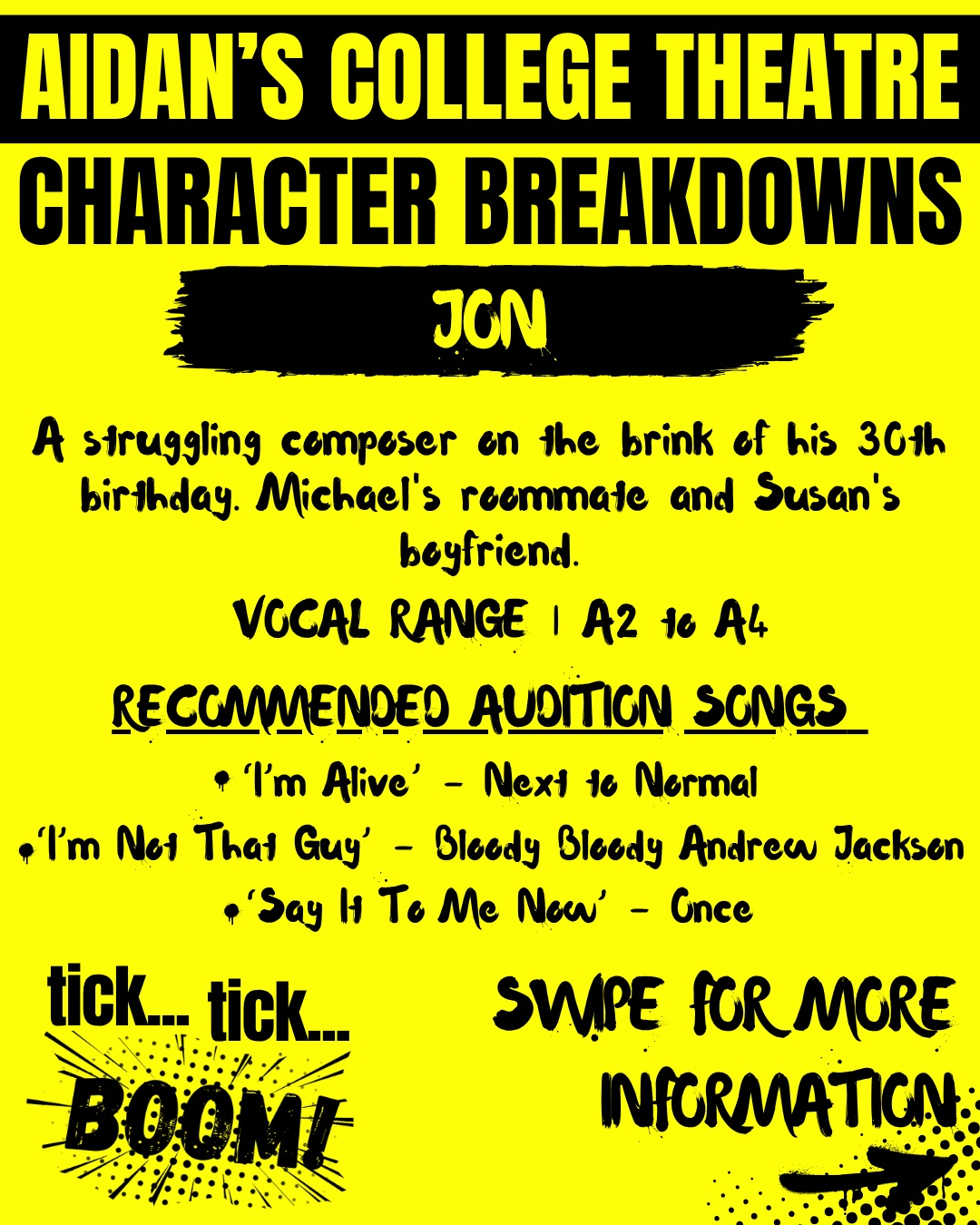 tick, tick… BOOM! at the Fringe Academy Instagram post