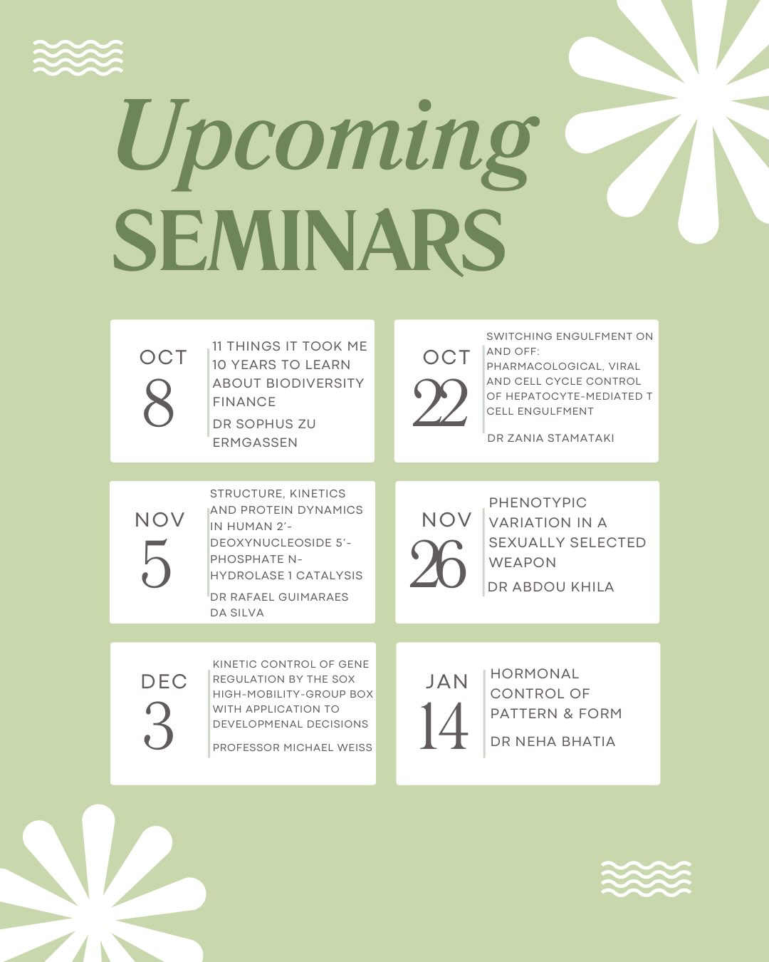 Sexually Selected Weapon Research Seminar Instagram post
