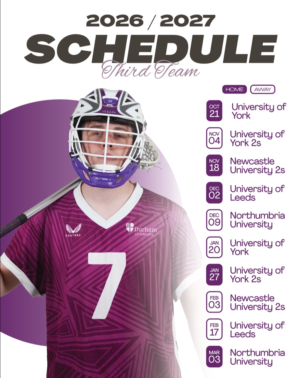 Durham Men's Lacrosse 3rd Team vs University of Leeds Instagram post