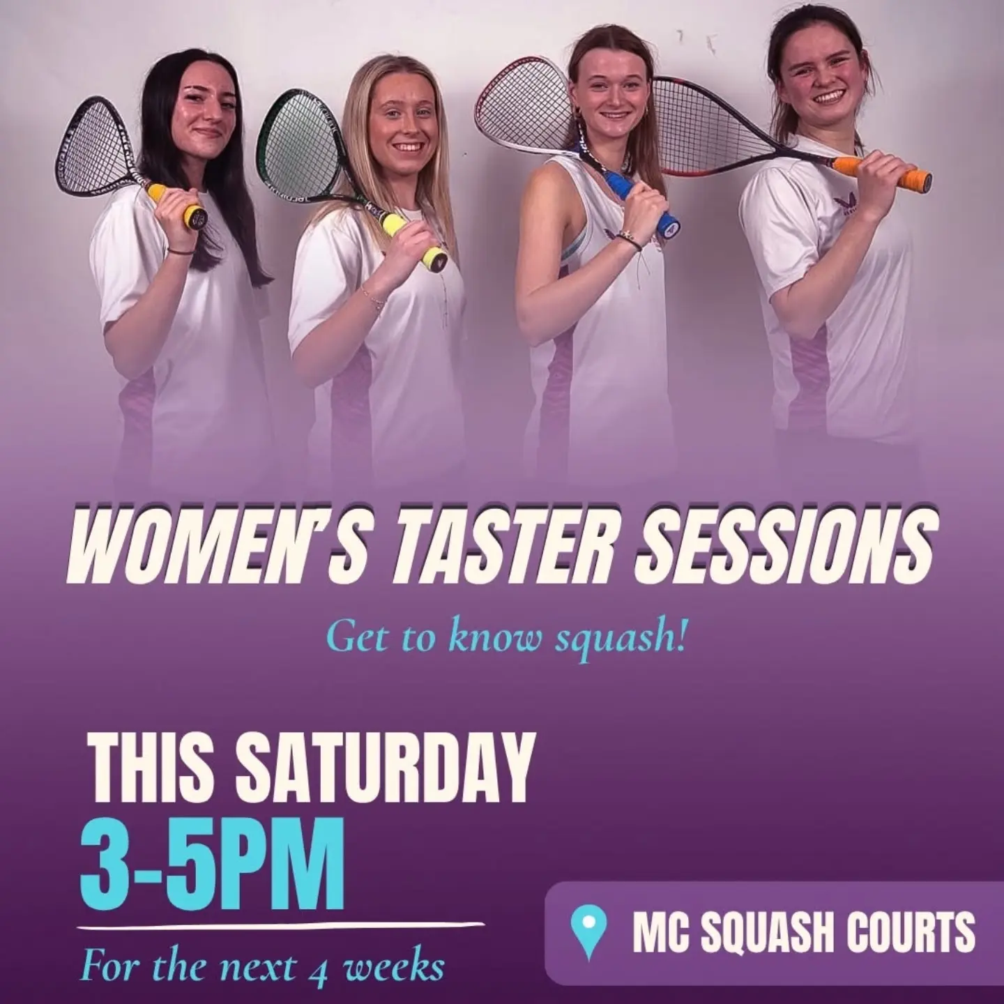Women's Squash Taster Session — 24 October Instagram post