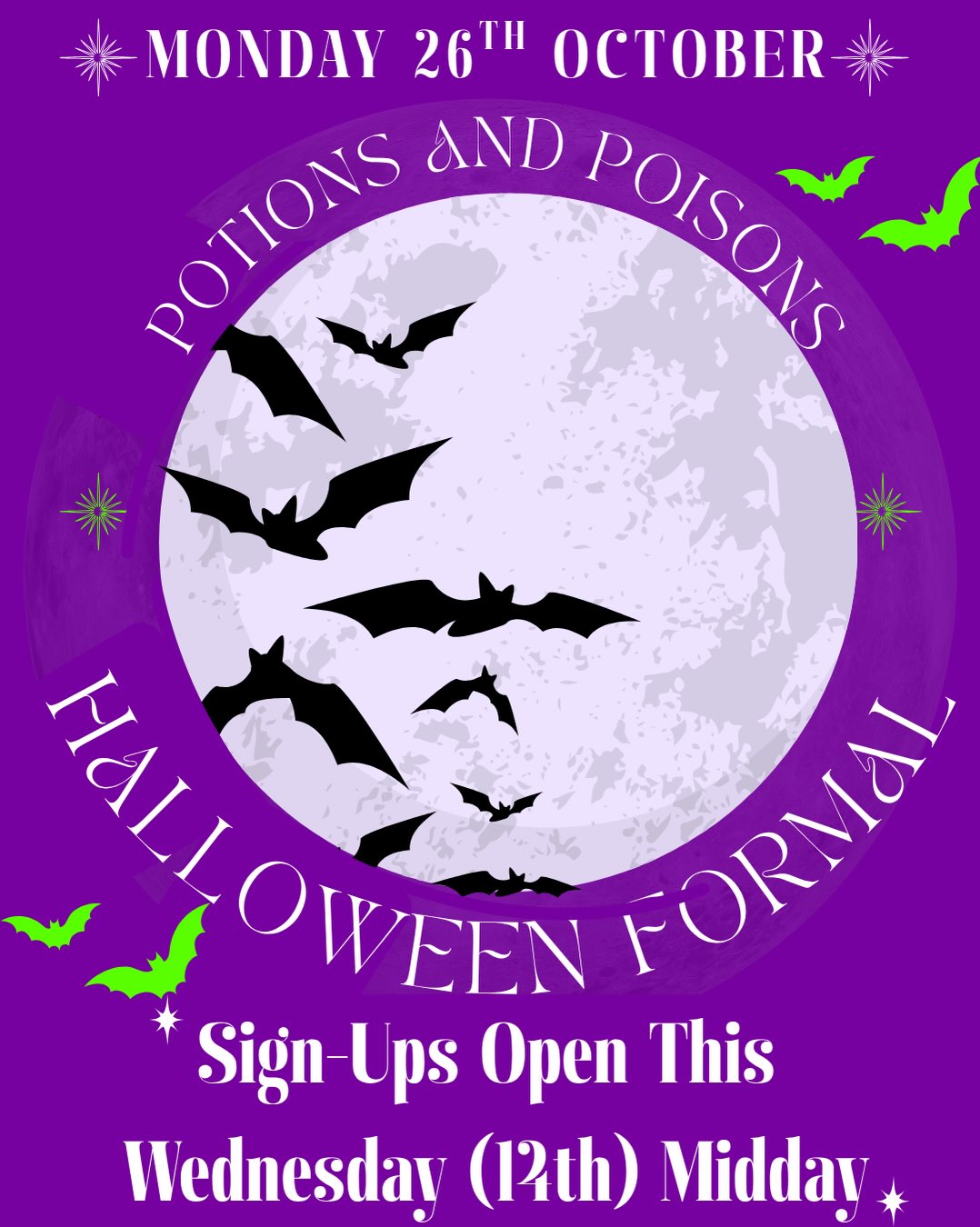 Butler Halloween Formal: Potions and Poisons Instagram post
