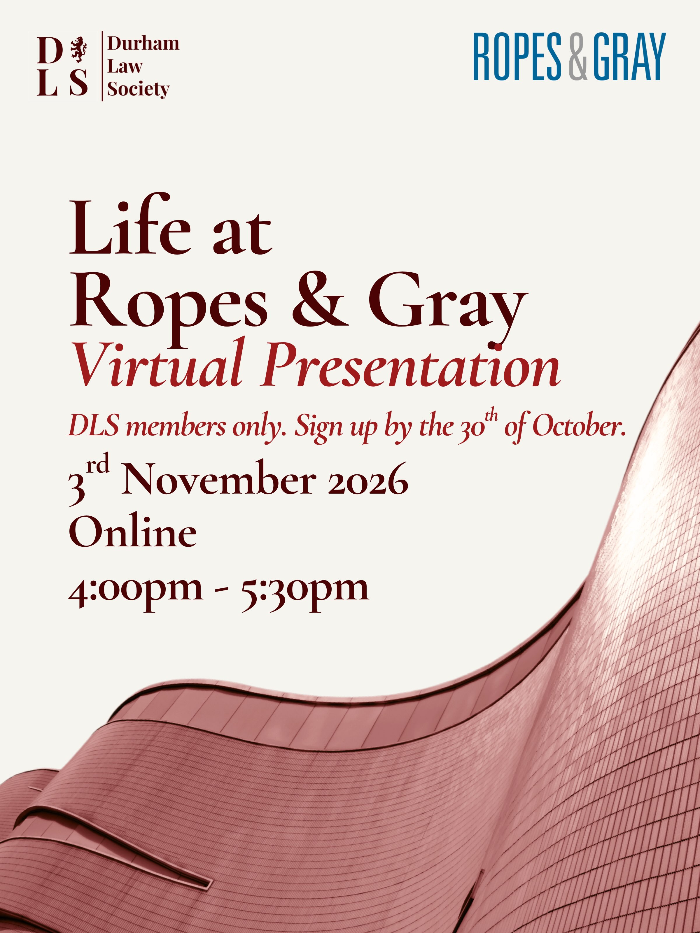 Life at Ropes & Gray Virtual Presentation Instagram post