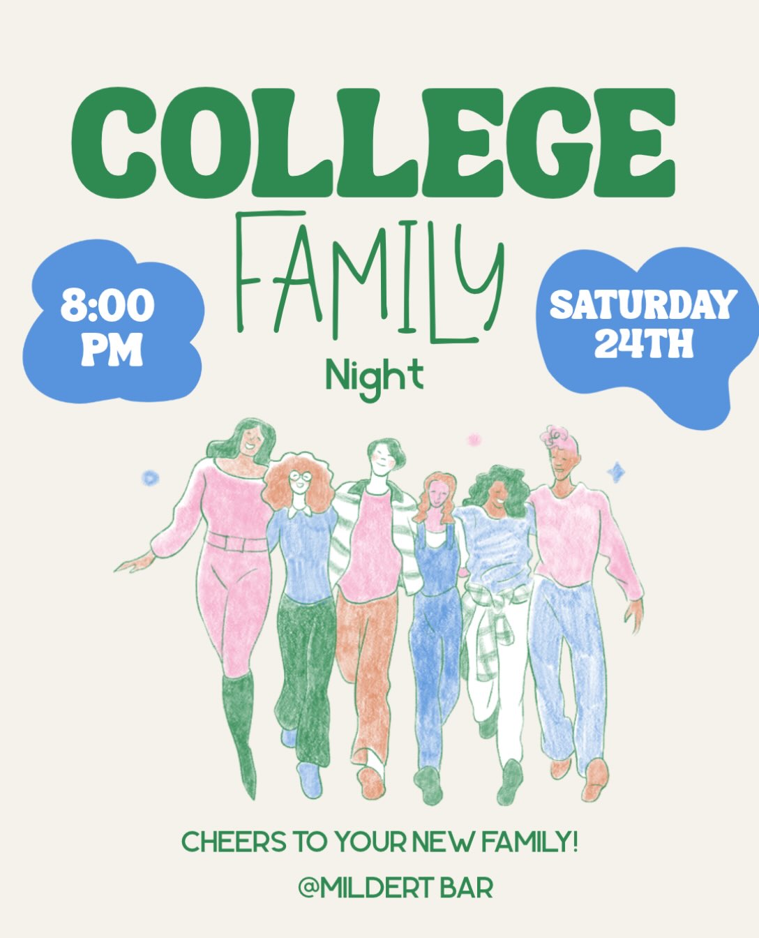 College Family Night Instagram post