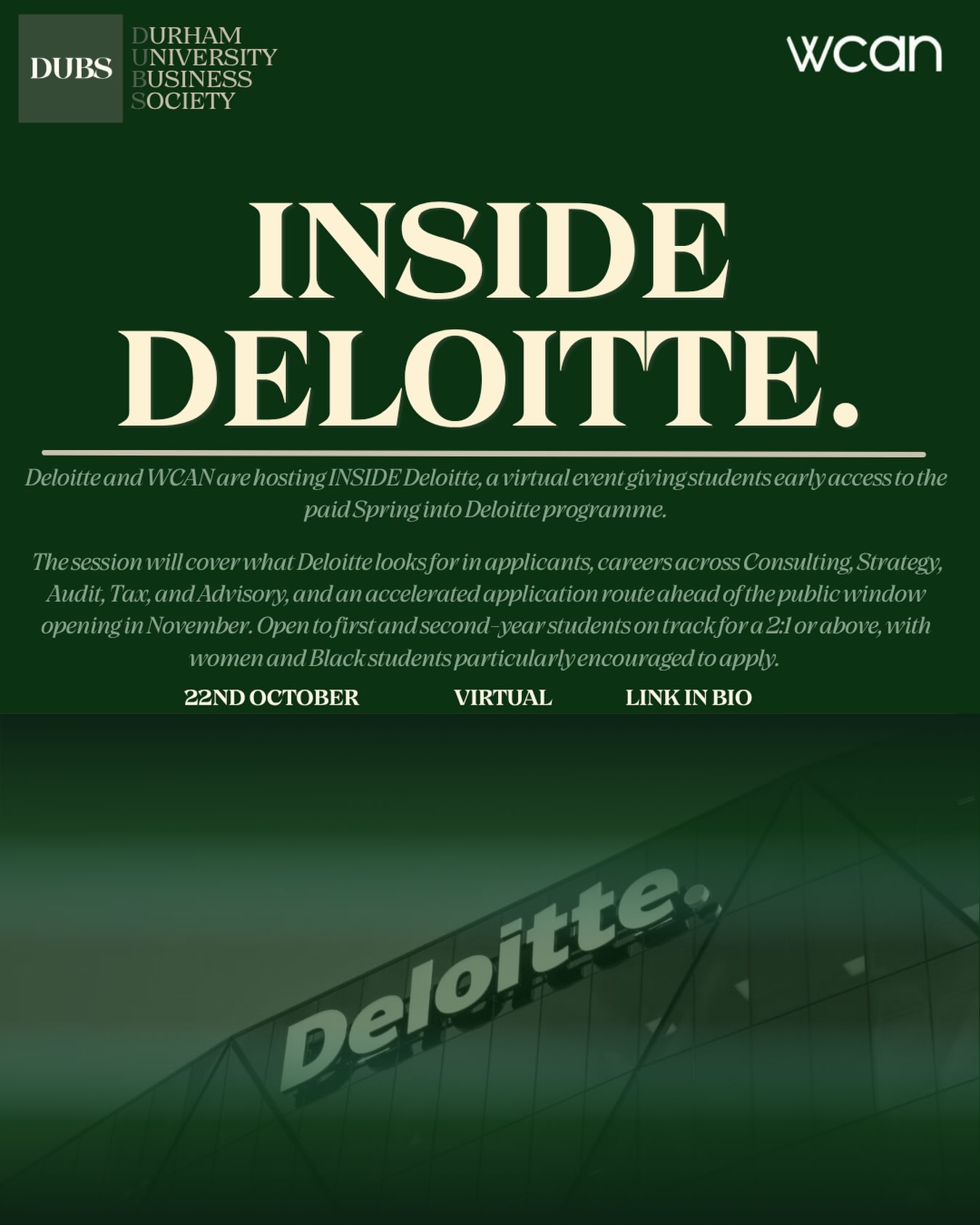 Inside Deloitte Virtual Event Instagram post